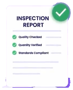 Inspection report: quality checked, quantity verified, standards compliant